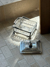 Antique Victorian Sardine Box in Silver-Plated & Cut Glass with Lid and Handle | Collectors Gene