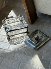 Antique Victorian Sardine Box in Silver-Plated & Cut Glass with Lid and Handle | Collectors Gene