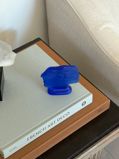 Art Deco Kallisti Sculpture in Cobalt by Alekos Fassianos for Daum France | Collectors Gene