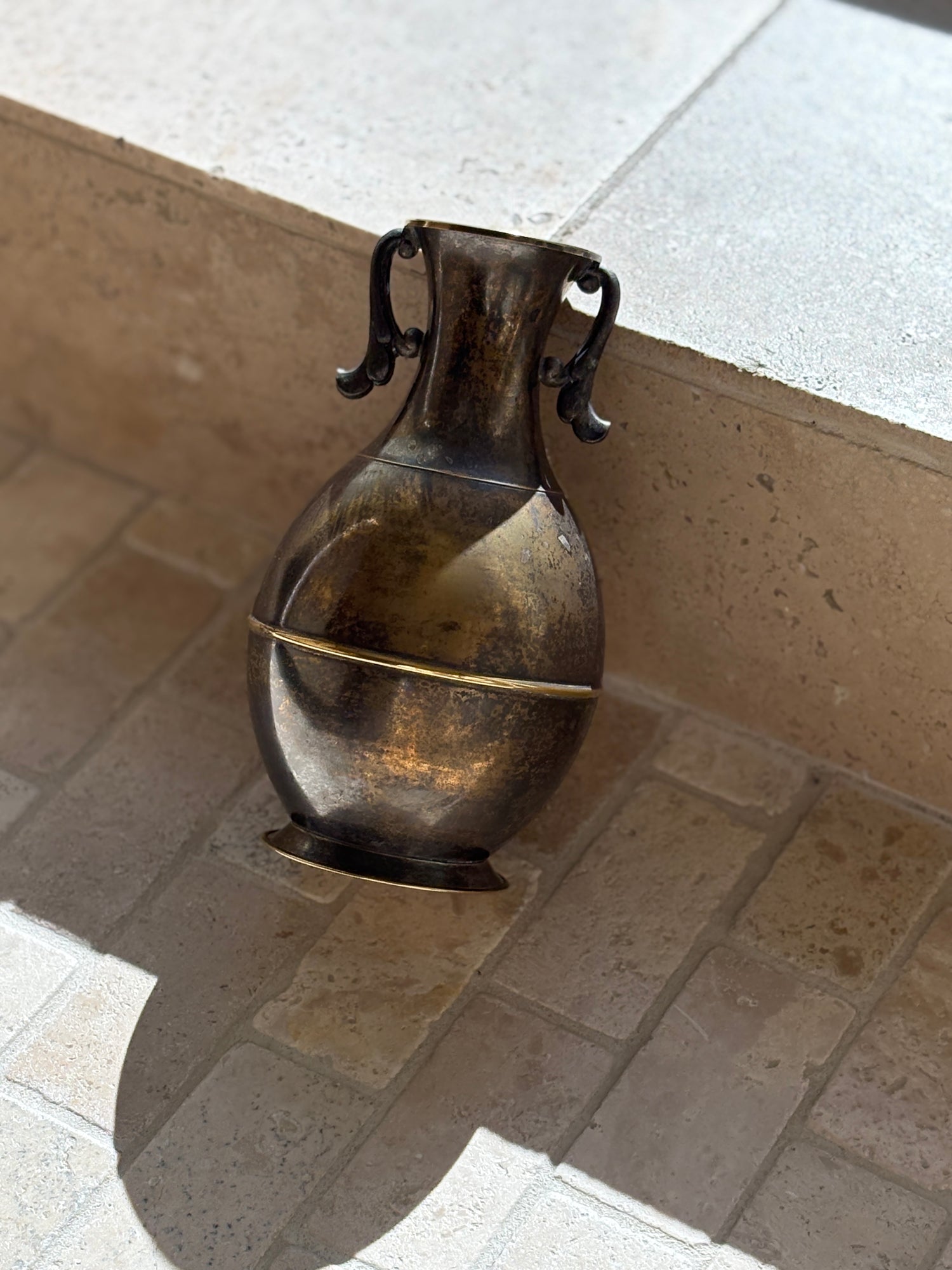 Art Deco Scandinavian Patinated Amphora Handled Vase | Collectors Gene