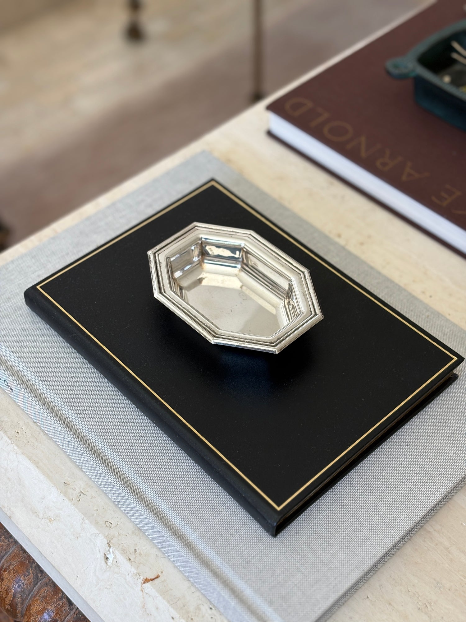 Art Deco Silver Plated Octagon Catchall Bowl - England | Collectors Gene
