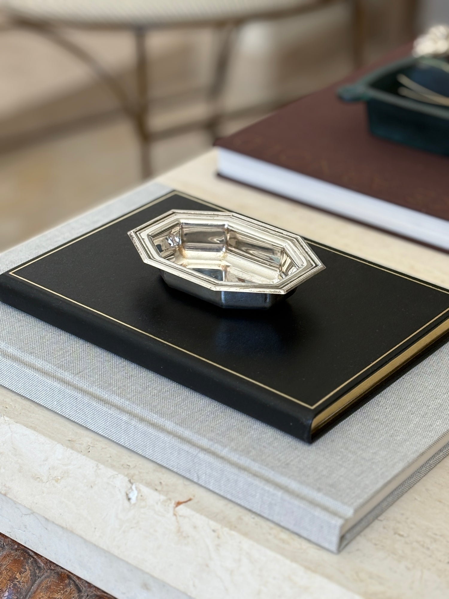 Art Deco Silver Plated Octagon Catchall Bowl - England | Collectors Gene