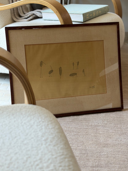 Birds by Saul Steinberg - Ink on Graph Paper - 1950 | Collectors Gene