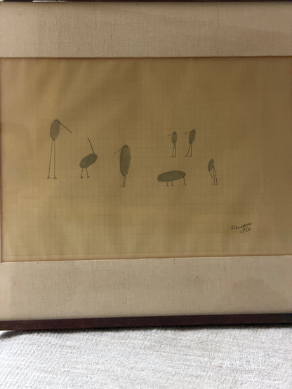 Birds by Saul Steinberg - Ink on Graph Paper - 1950 | Collectors Gene