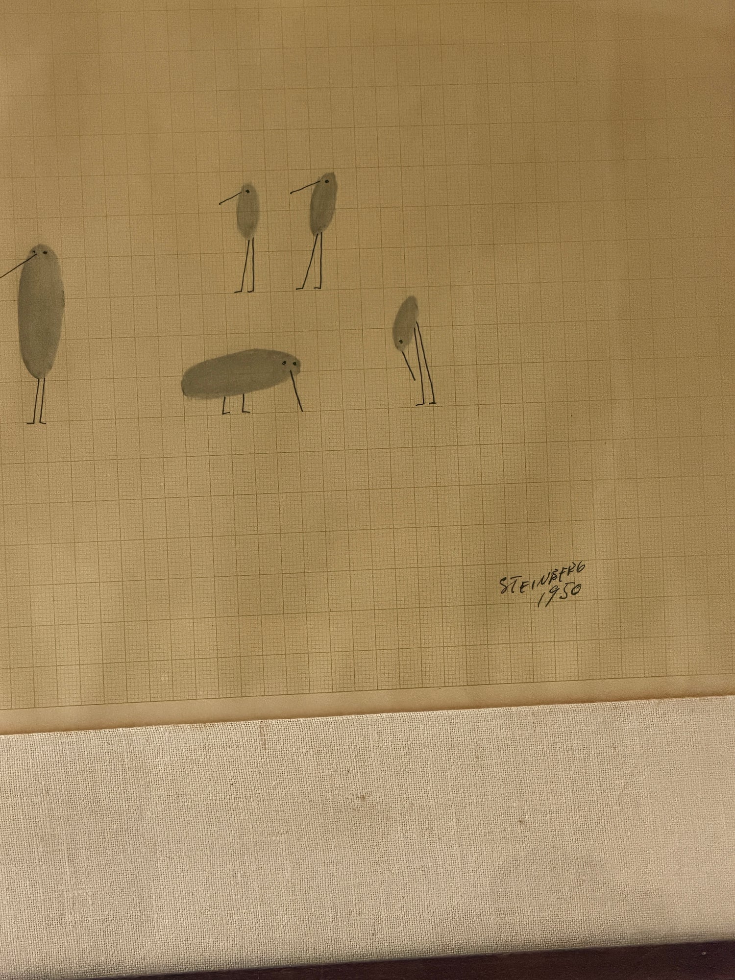 Birds by Saul Steinberg - Ink on Graph Paper - 1950 | Collectors Gene