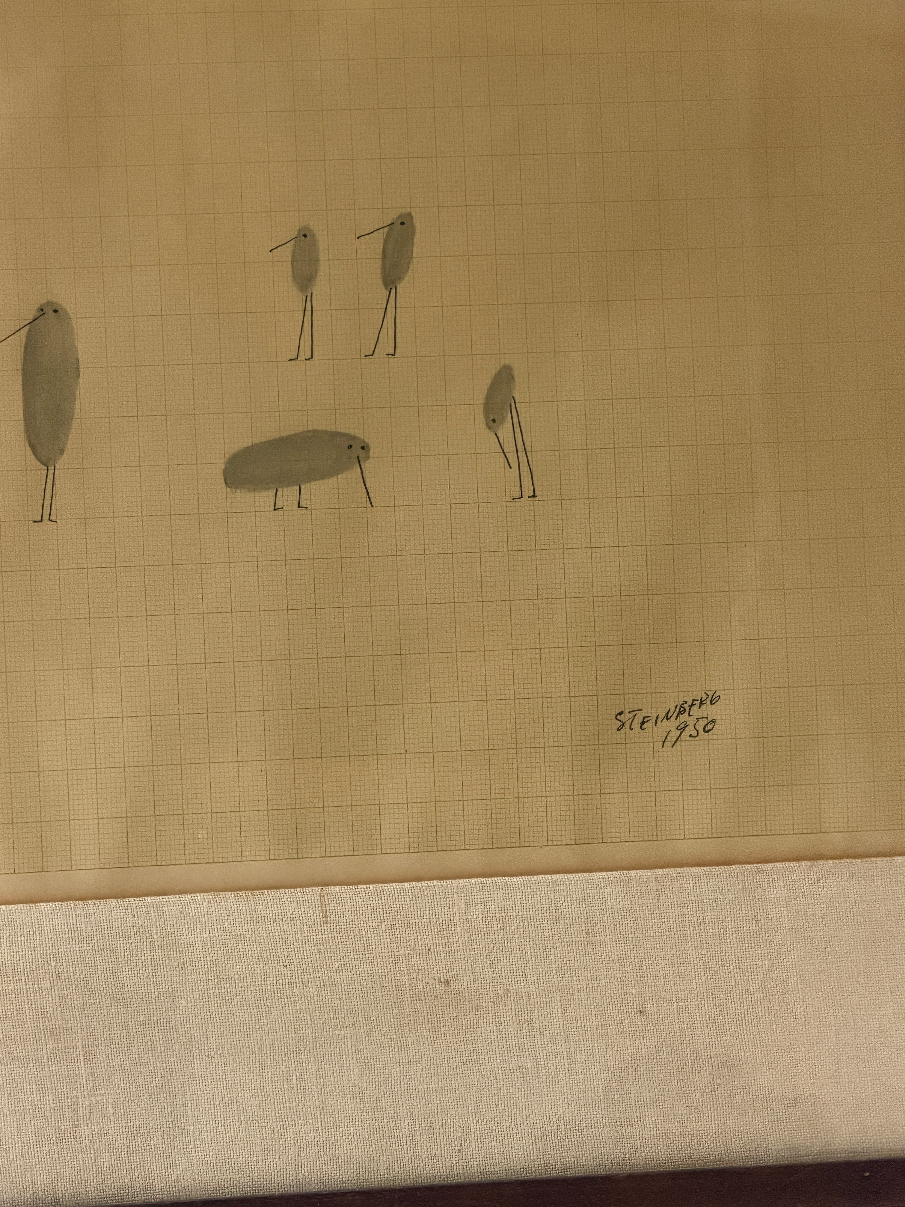Birds by Saul Steinberg - Ink on Graph Paper - 1950 | Collectors Gene