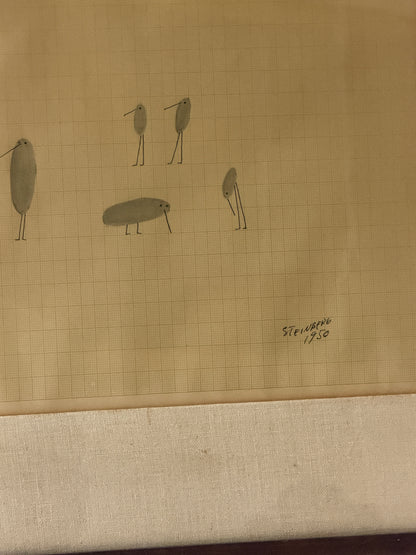 Birds by Saul Steinberg - Ink on Graph Paper - 1950 | Collectors Gene
