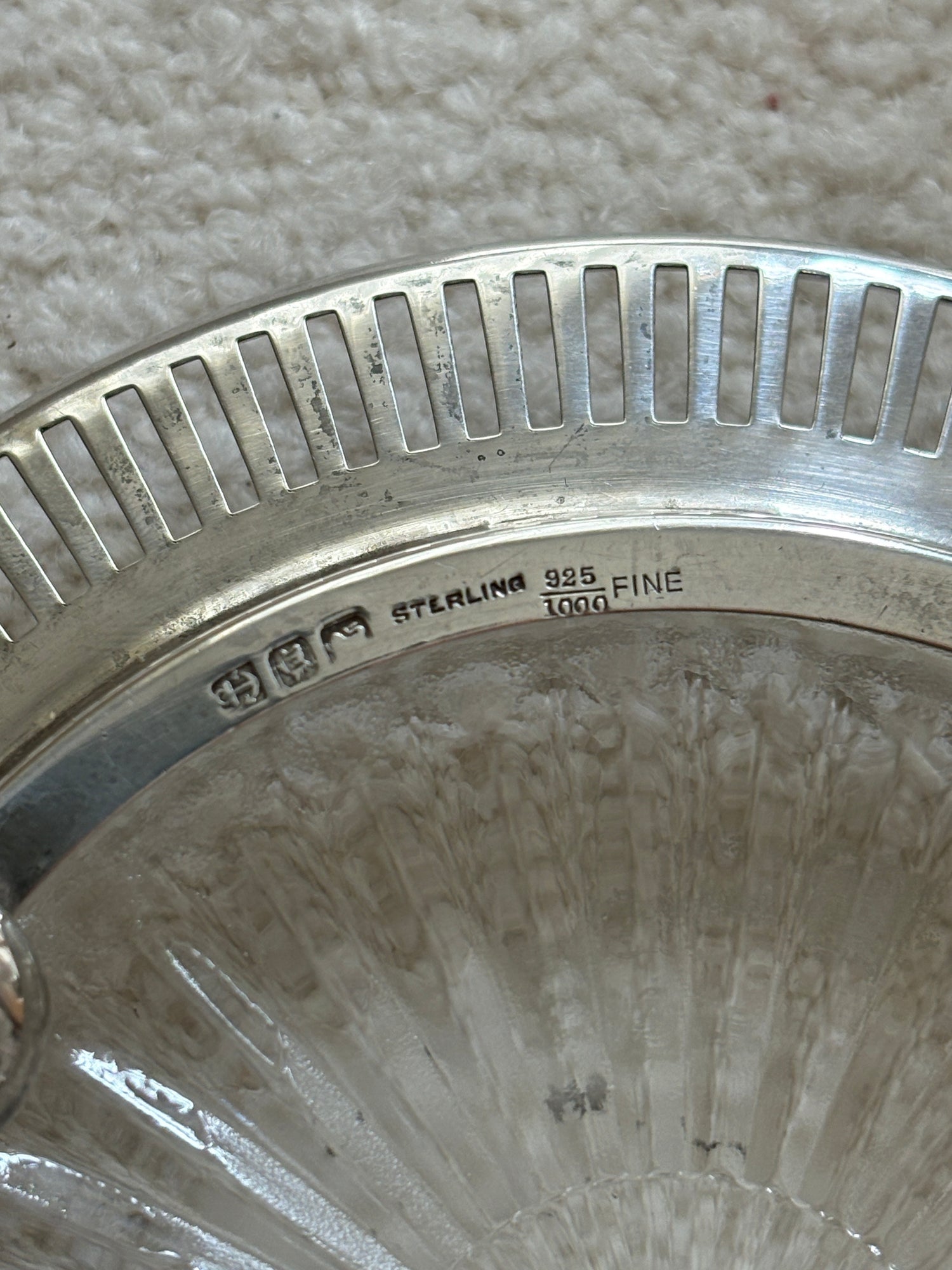 Birmingham Sterling Silver Wine Bottle Coaster on Bun Feet with Removable Glass Dish | Collectors Gene