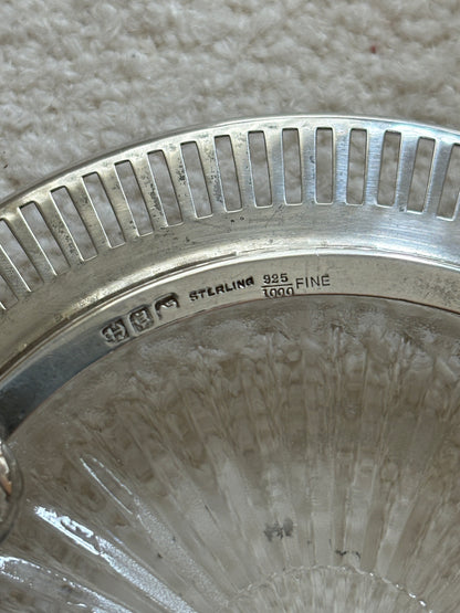 Birmingham Sterling Silver Wine Bottle Coaster on Bun Feet with Removable Glass Dish | Collectors Gene