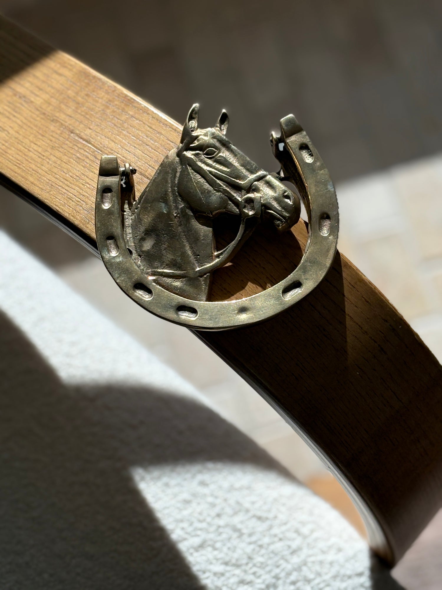 Brass Equestrian Horse &amp; Horseshoe Door Knocker | Collectors Gene