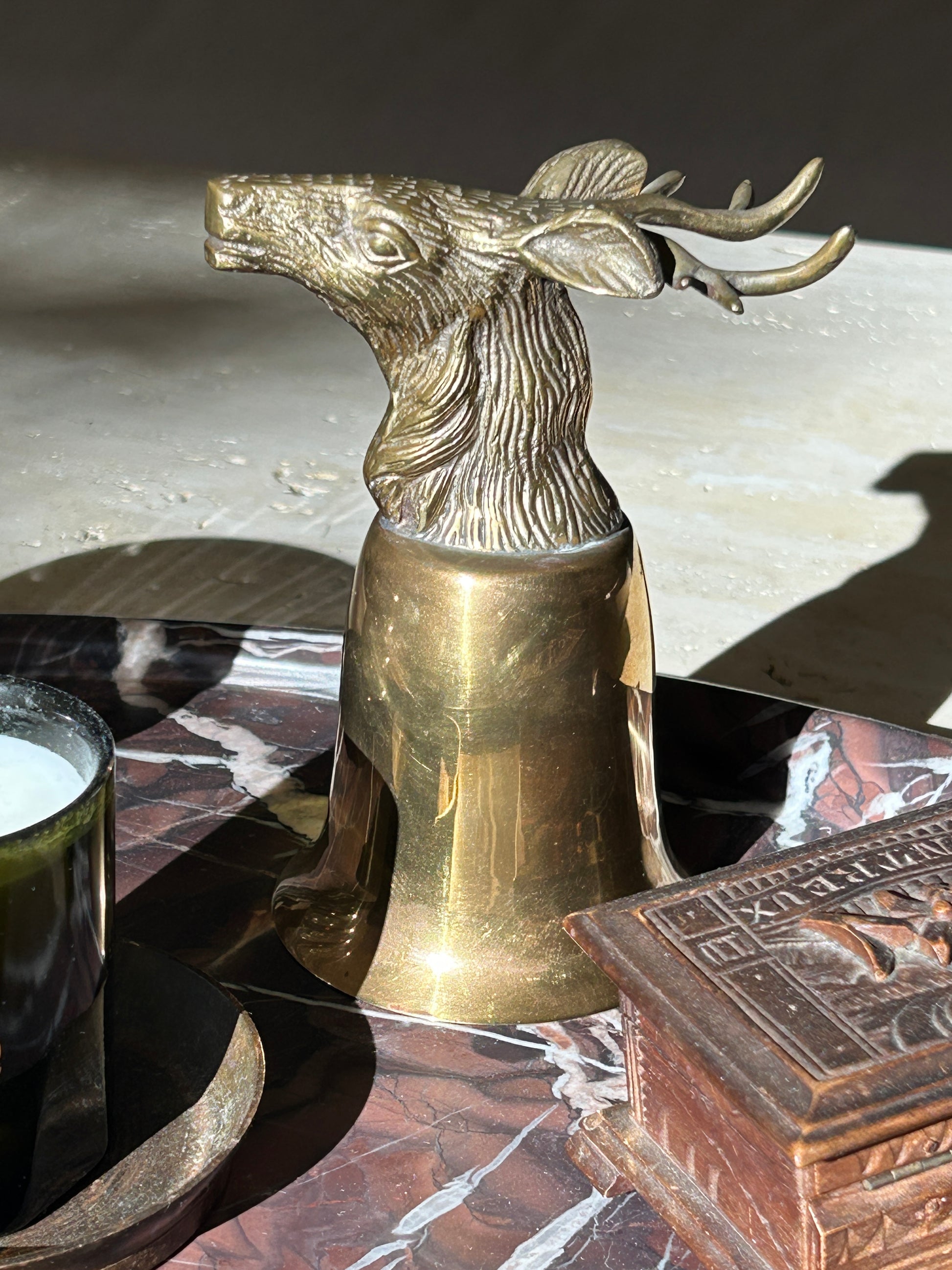 Brass Stag Deer Stirrup Cup | Collectors Gene Vintage Store