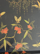 British Black Lacquer Chinoiserie Vintage Tray Table | Collectors Gene Vintage Luxury