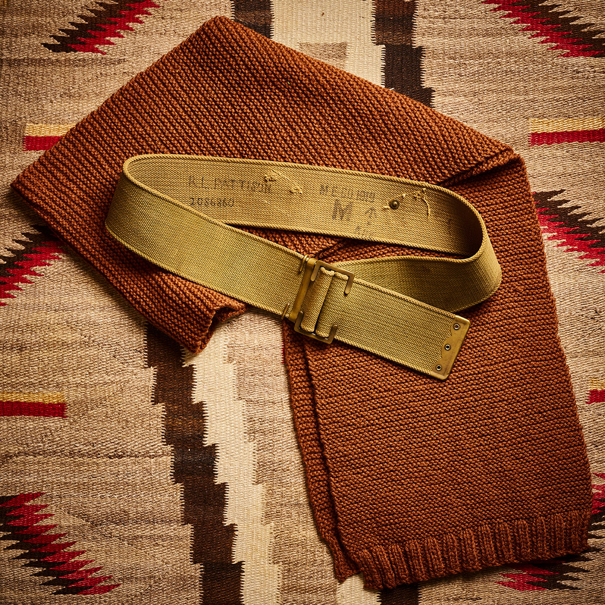 British WWI Olive with Brass Buckle Belt | Doug Bihlmaier