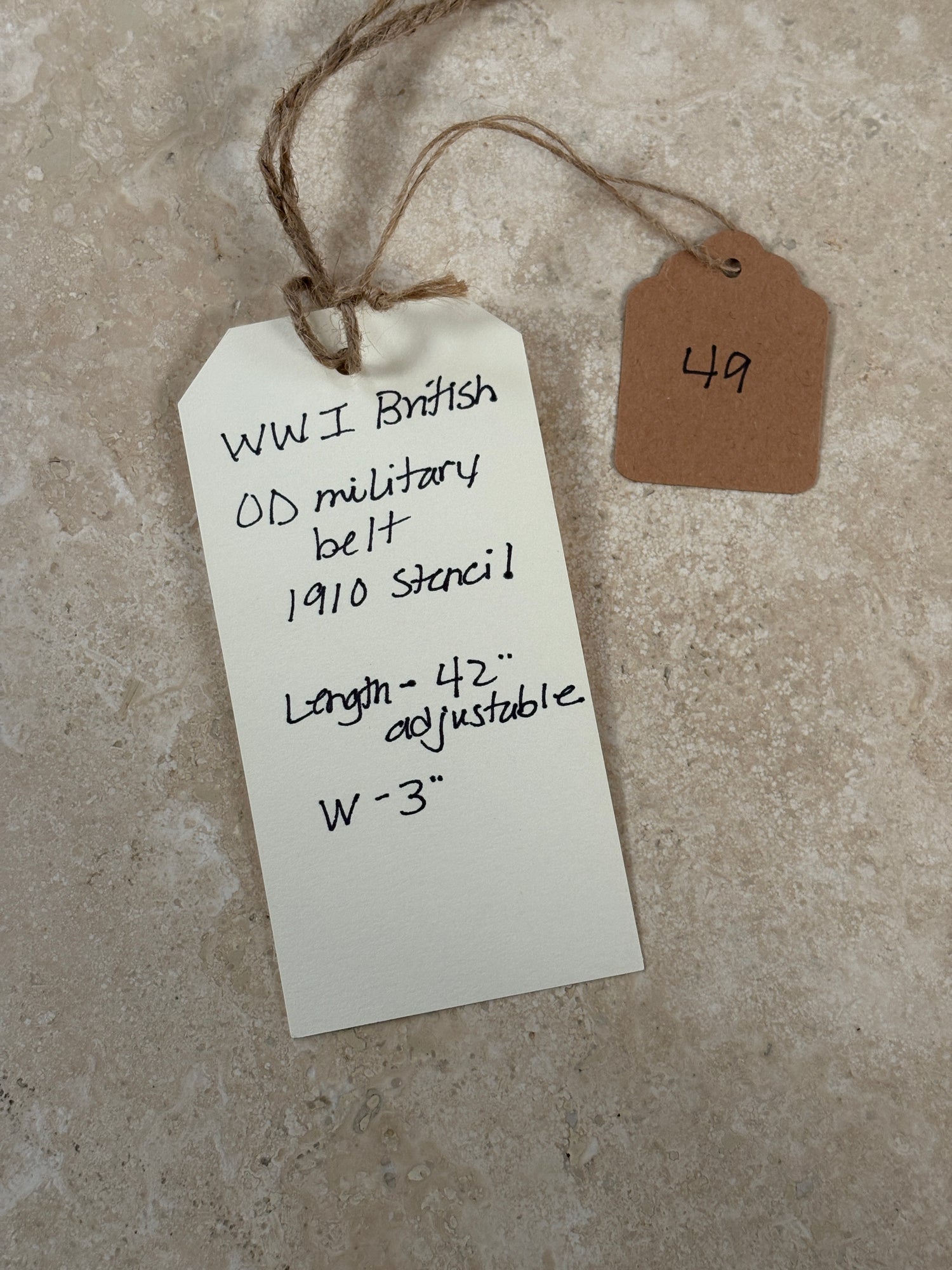 British WWI Olive with Brass Buckle Belt | Doug Bihlmaier