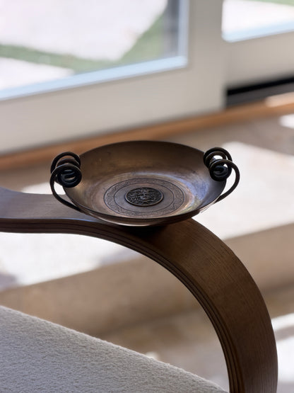 Bronze Art Nouveau Medusa Bowl with Scroll Handles