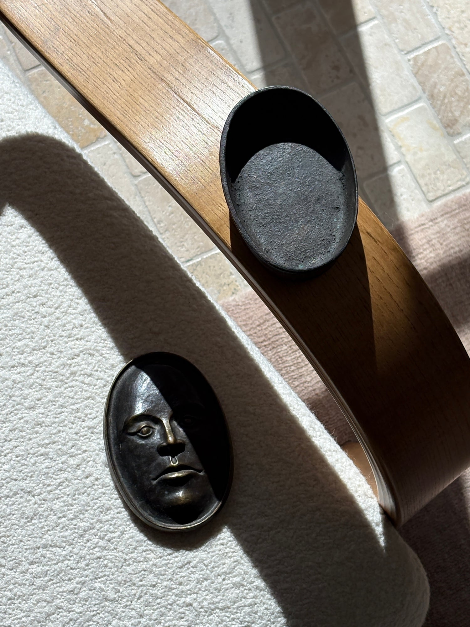 Bronze Face Sculpture Box by Scott Nelles Studio - c.1980 | Collectors Gene