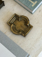 Collectors Gene vintage brutalist bronze architectural vide poche styled on modern office side table
