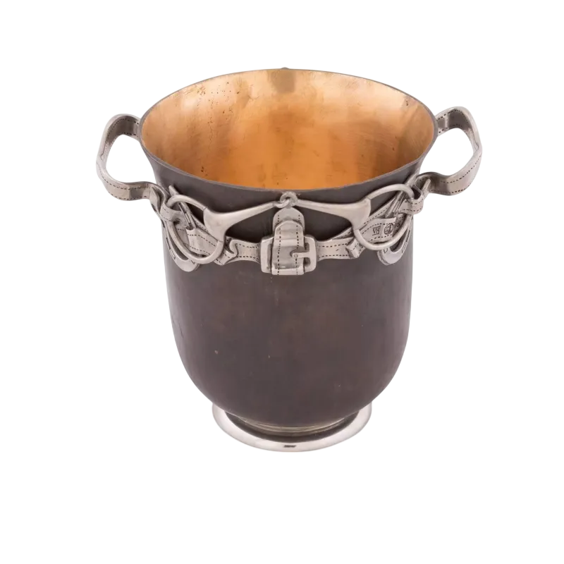 Bronze &amp; Pewter Equestrian Ice Bucket | Collectors Gene