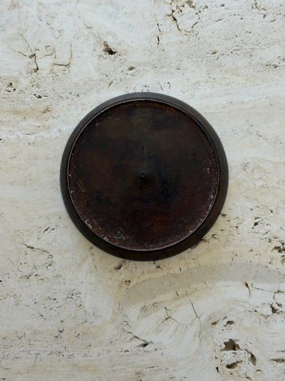 Rustic Bronze Wine Bottle Coaster with Patina | Collectors Gene Vintage Finds