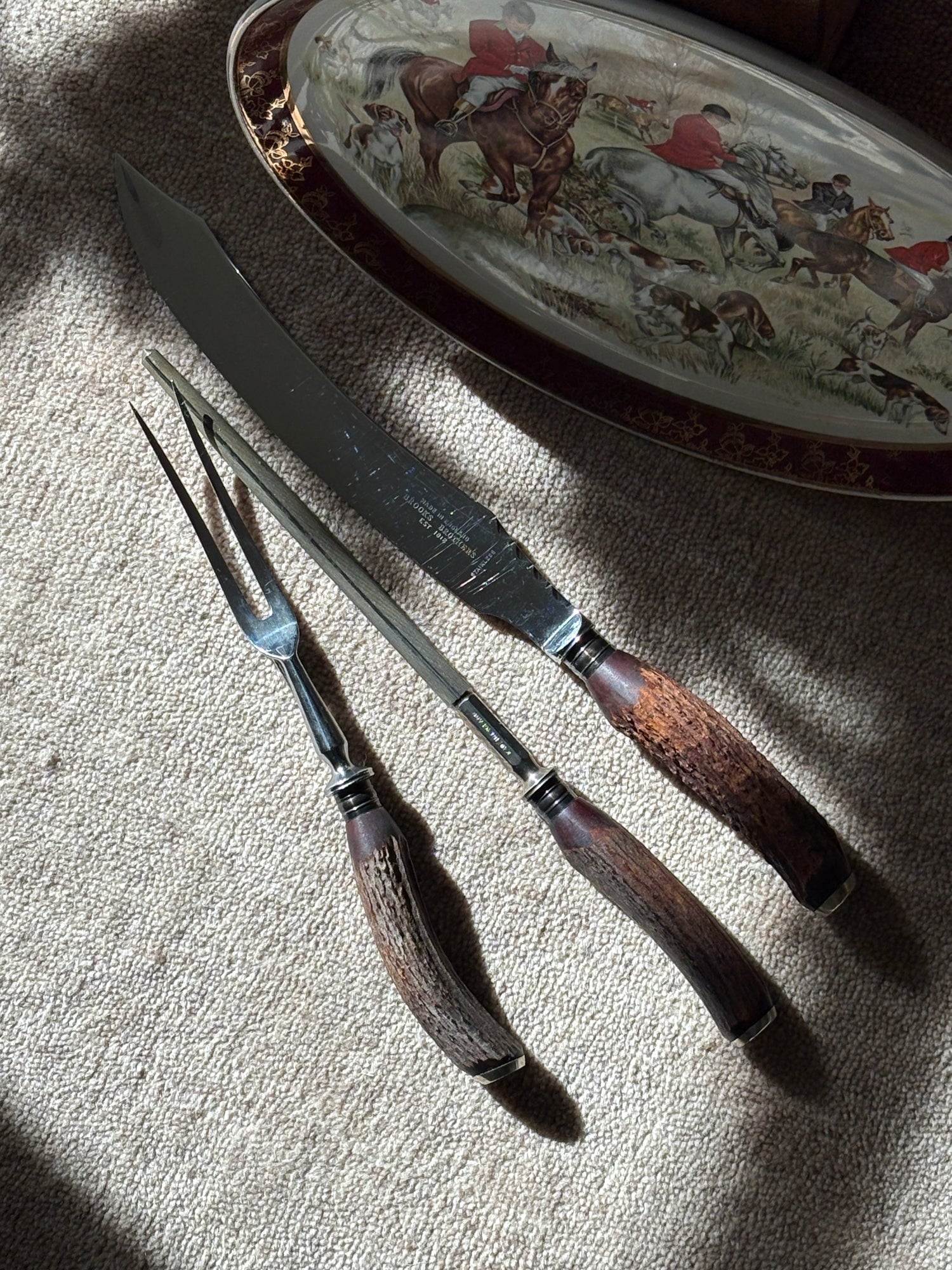 Brooks Brothers Antler Carving Set - Made in England | Collectors Gene