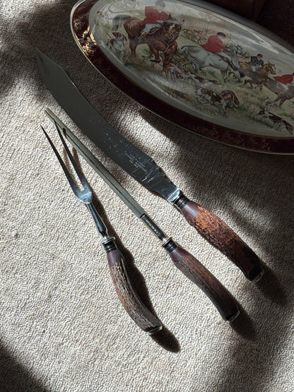 Brooks Brothers Antler Carving Set - Made in England | Collectors Gene