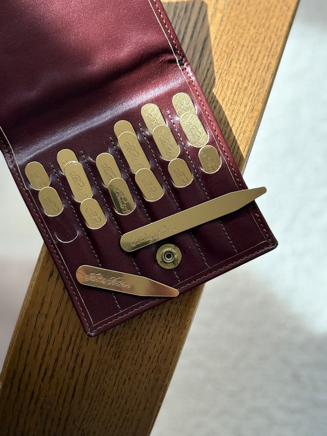 Brooks Brothers Brass Collar Stays with Original Leather Case | Collectors Gene