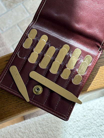 Brooks Brothers Brass Collar Stays with Original Leather Case | Collectors Gene