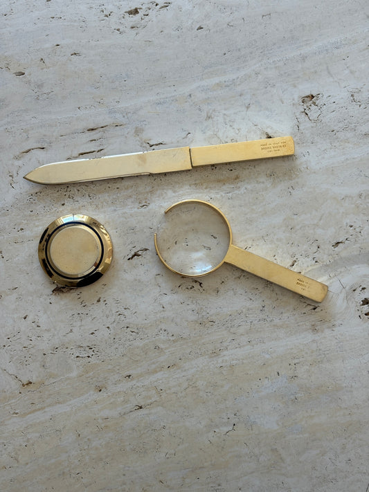 Brooks Brothers Italian Brass & Enamel Desk Accessories | Collectors Gene Collectibles