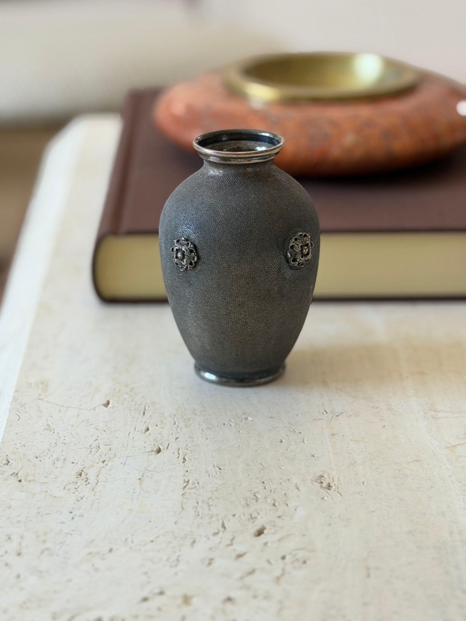 Buccellati Sterling Silver Textured Rosette Vase