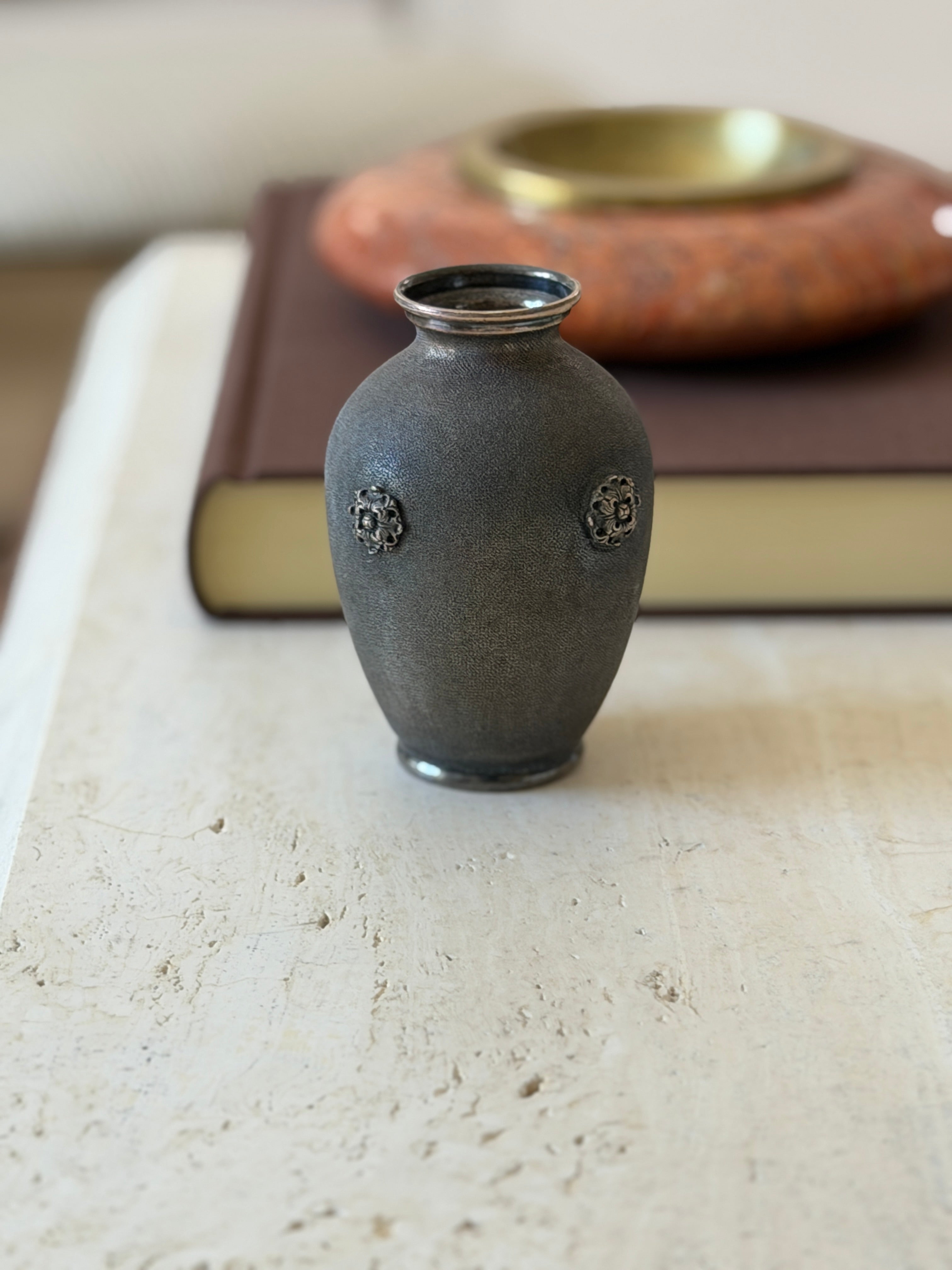 Buccellati Sterling Silver Textured Rosette Vase