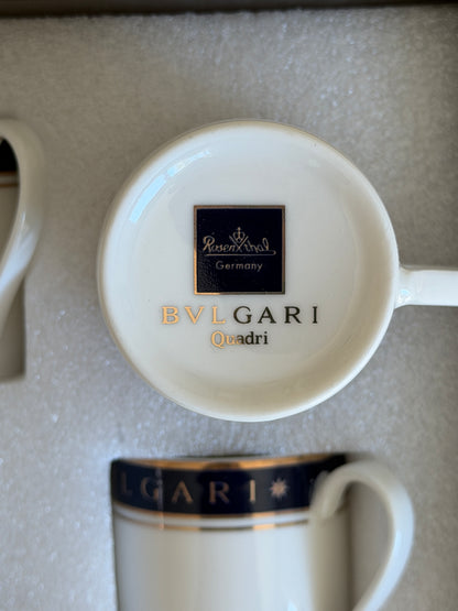 Bvlgari x Rosenthal Quadri Porcelain Espresso Cup Saucer Set for Six | Collectors Gene