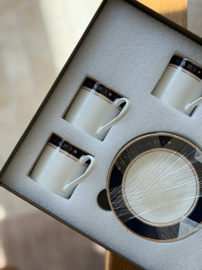 Bvlgari x Rosenthal Quadri Porcelain Espresso Cup Saucer Set for Six | Collectors Gene