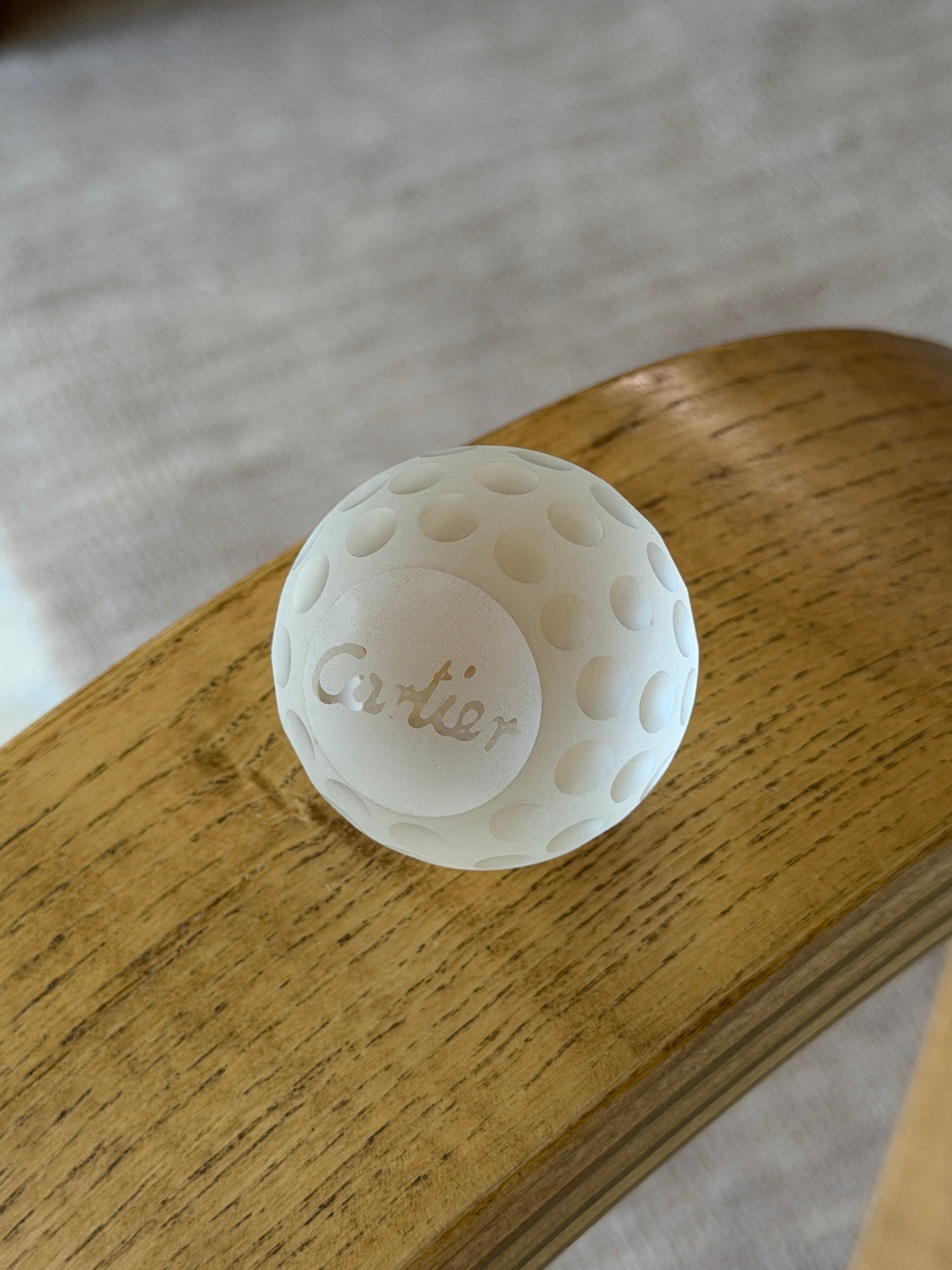 Cartier Crystal Golf Ball Paperweight