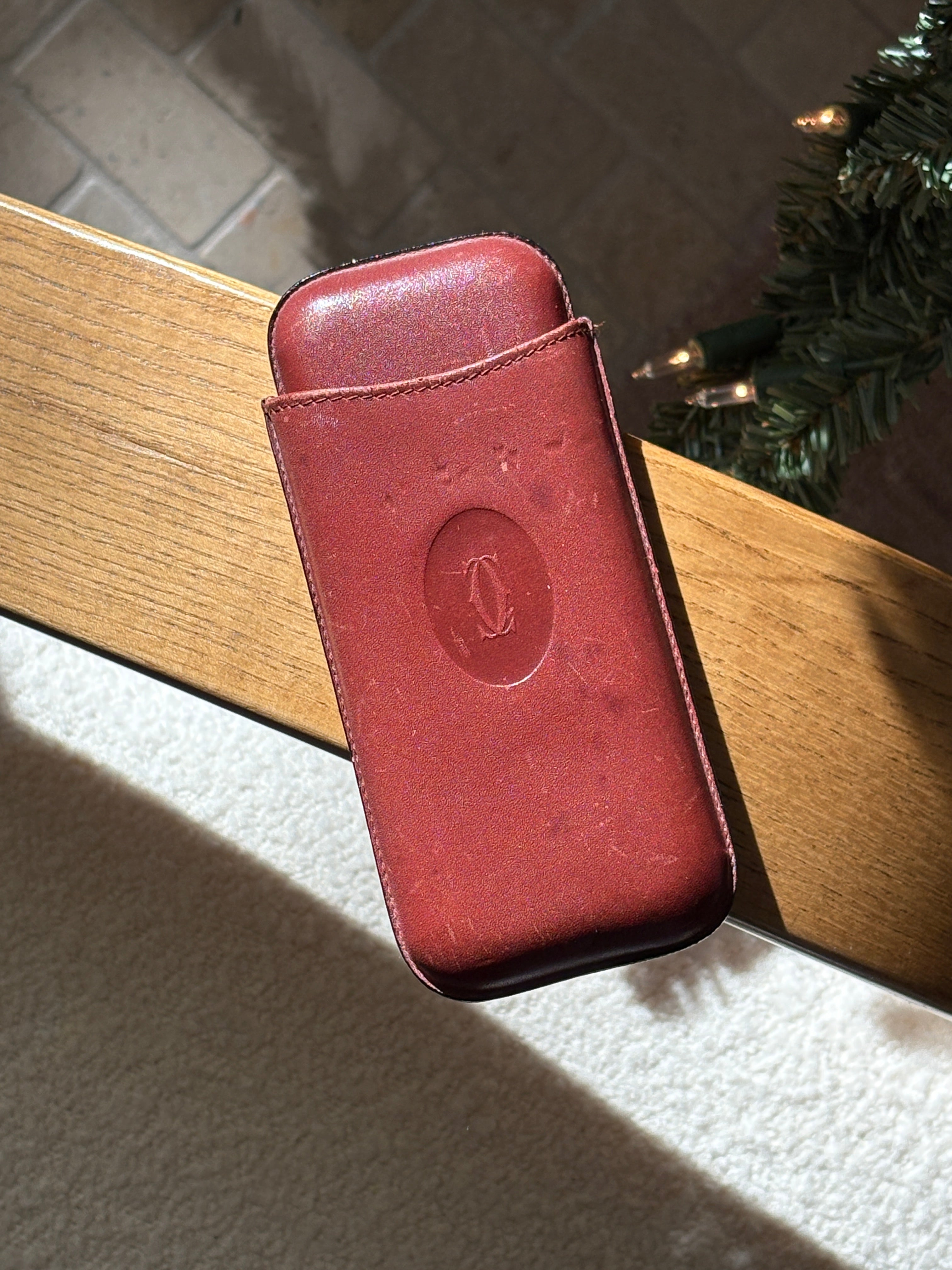Cartier Burgundy Red Leather Cigar Case – Collectors Gene