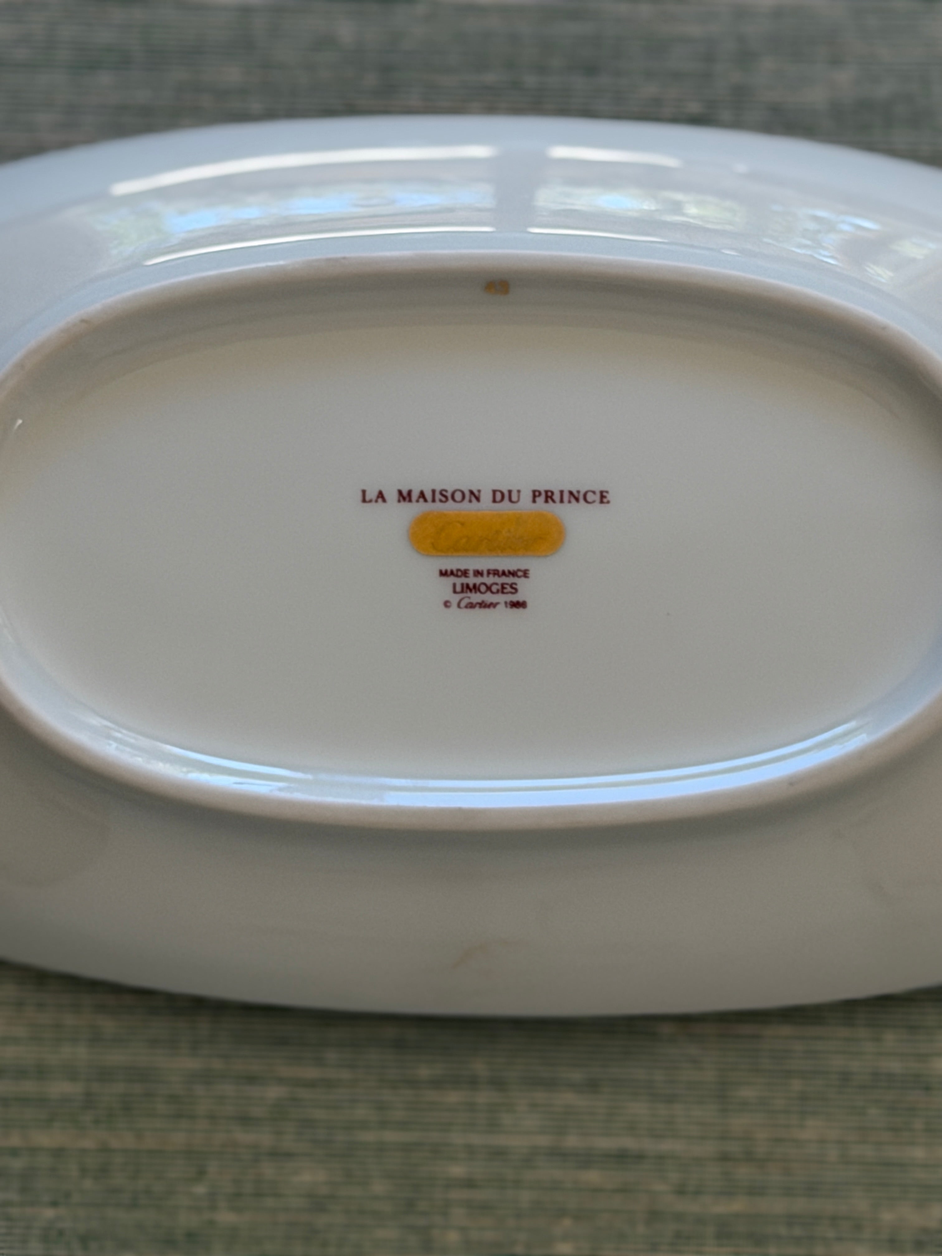 Cartier Limoges La_Maison Du Prince Porcelain Relish Dish with Original Box Pouch | Collectors Gene