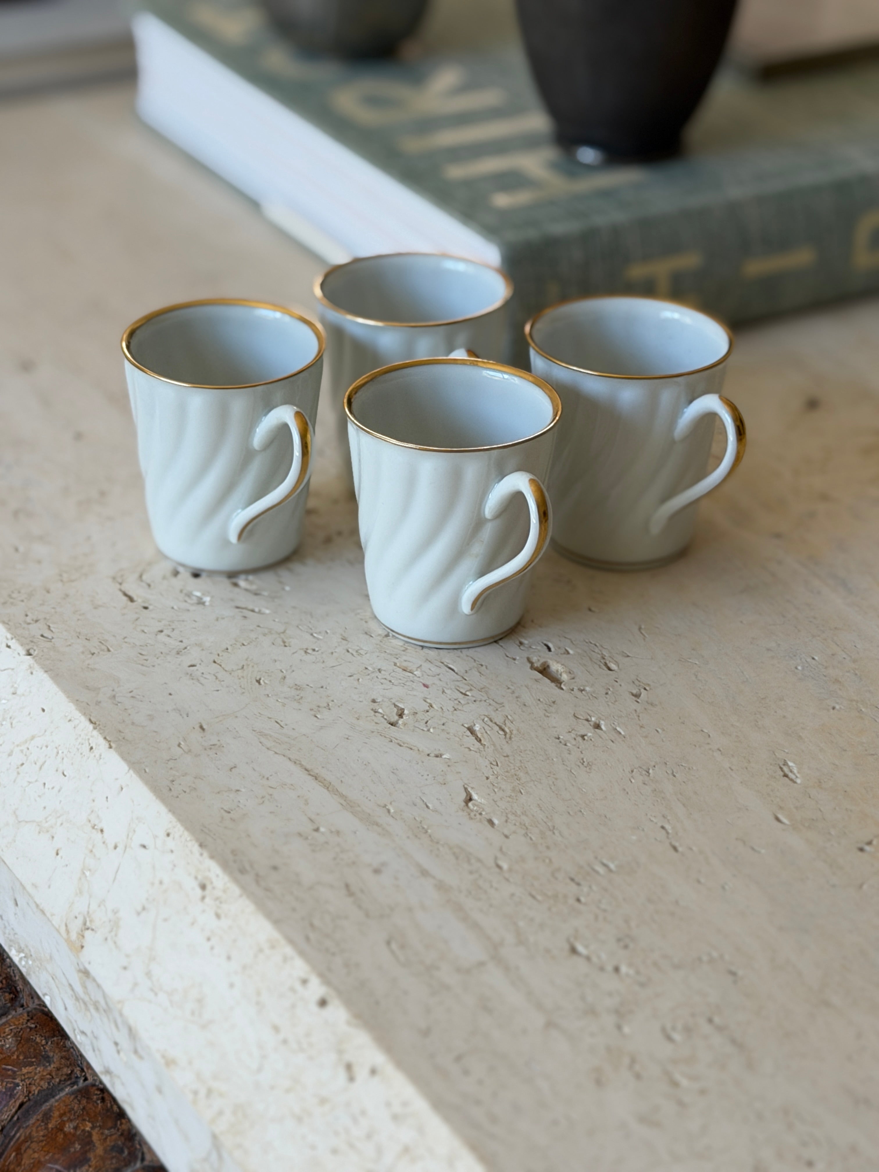 Cartier Limoges Porcelain Demitasse Espresso Cups Set of 4