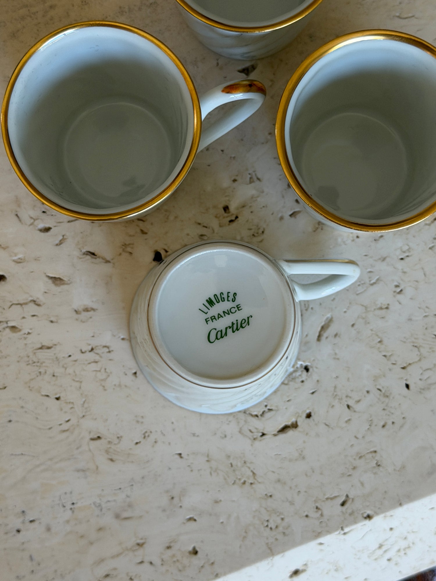 Cartier Limoges Porcelain Demitasse Espresso Cups Set of 4
