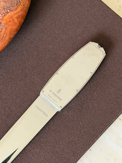 Close-up of the back of the handle, showing the engraved limited edition number and Cartier&