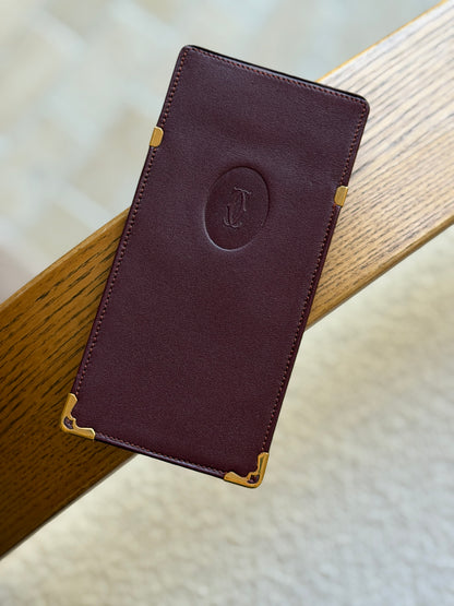 Cartier Must de Cartier Bordeaux Leather Sunglasses Case | Collectors Gene