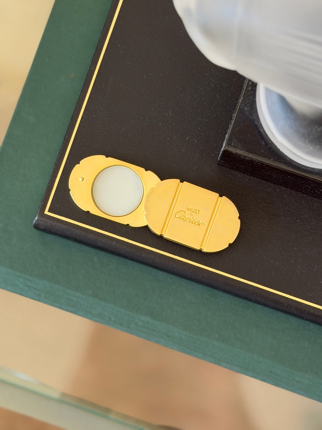 Cartier Must de Cartier Solid Perfume in Brass Swivel Case with Original Box | Collectors Gene