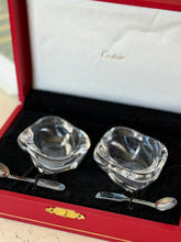 Cartier Organic Crystal Salt Cellars with Sterling Silver Spoons in Presentation Box | Collectors Gene