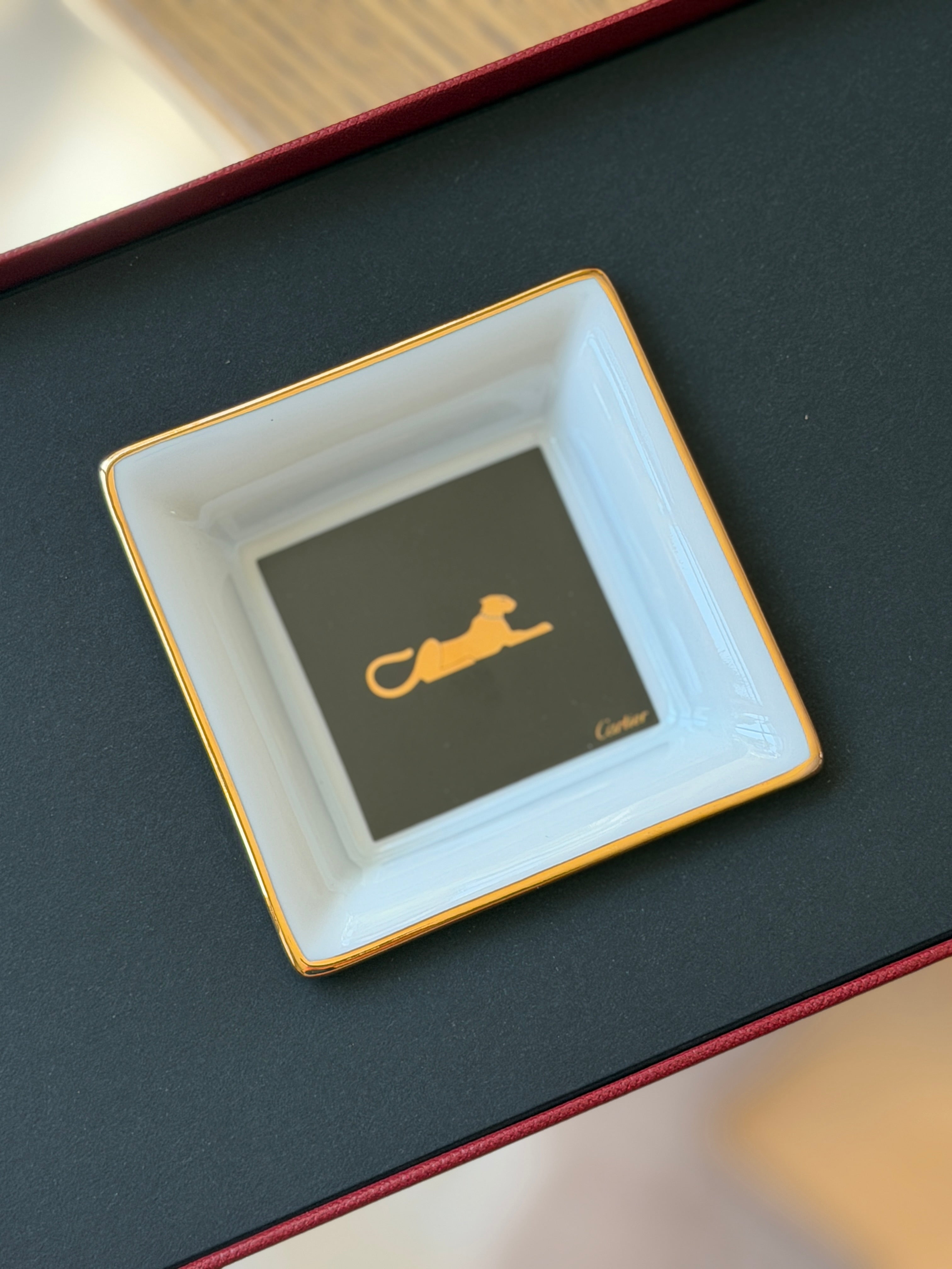 Cartier Panthere Porcelain Limoges Trinket Tray | Collectors Gene