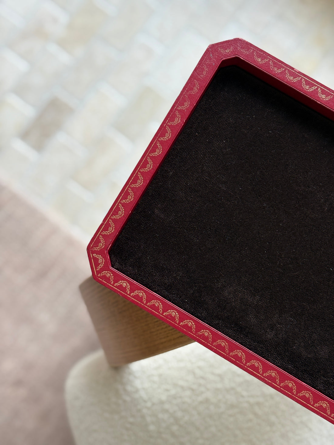 Cartier Red Leather Jewelry Display Tray - Boutique Only | Collectors Gene