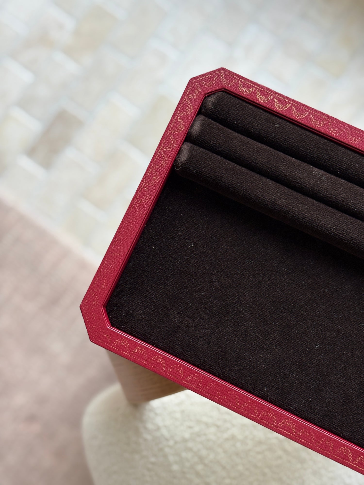 Cartier Red Leather Jewelry Display Tray with Ring Insert – Boutique Only | Collectors Gene