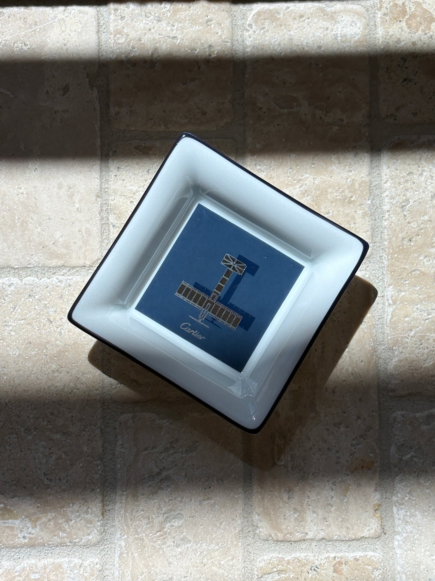 Cartier Santos Dumont Aviation Porcelain Tray Silver Motif | Collectors Gene