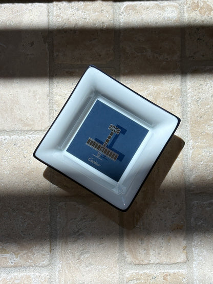 Cartier Santos Dumont Aviation Porcelain Tray Silver Motif | Collectors Gene