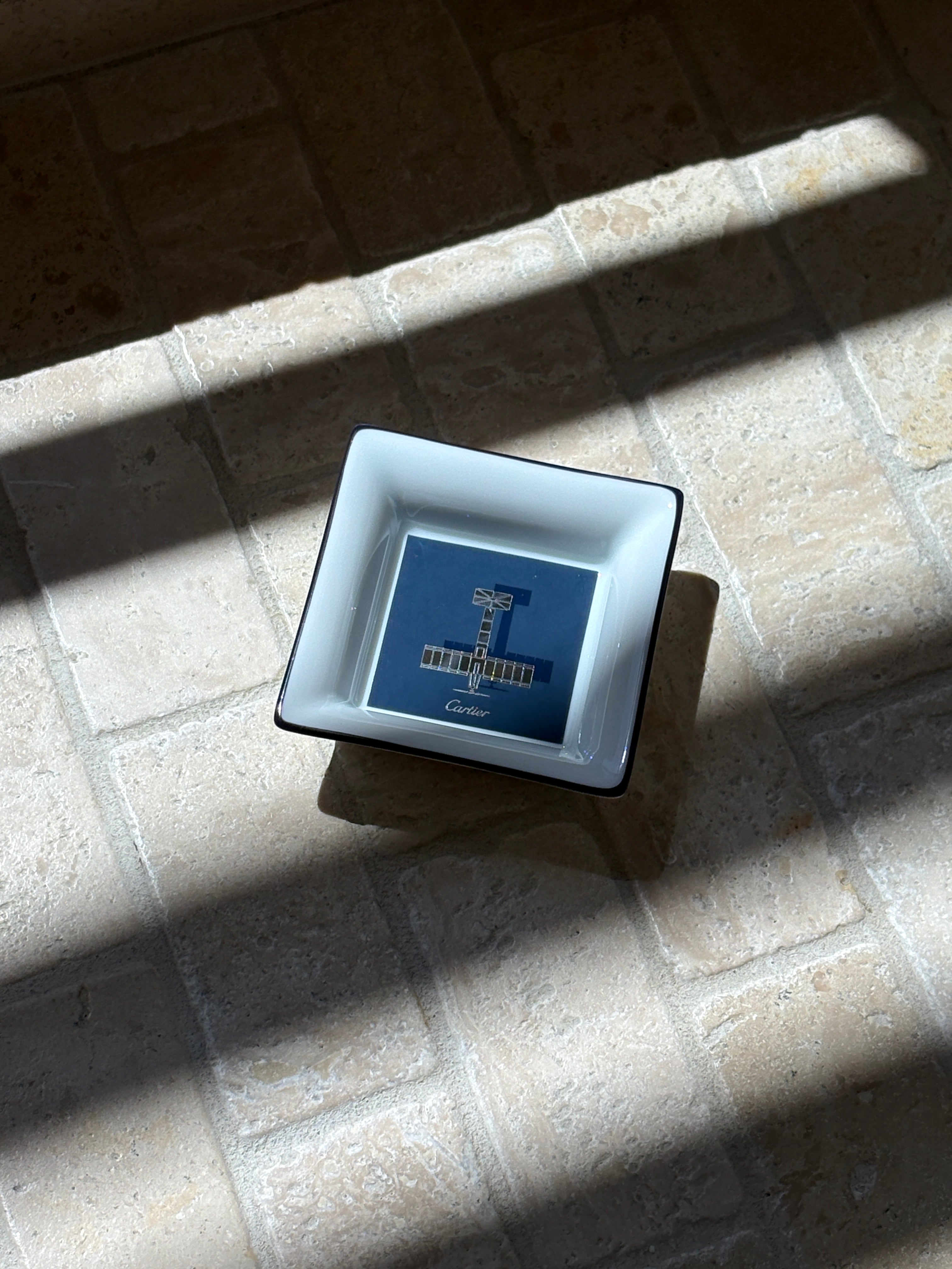 Cartier Santos Dumont Aviation Porcelain Tray Silver Motif | Collectors Gene