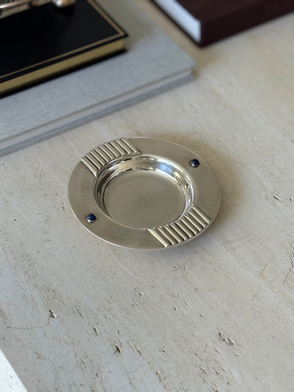 Cartier Silver Plated Catchall with Lapis Lazuli Caboc on Accents | Collectors Gene