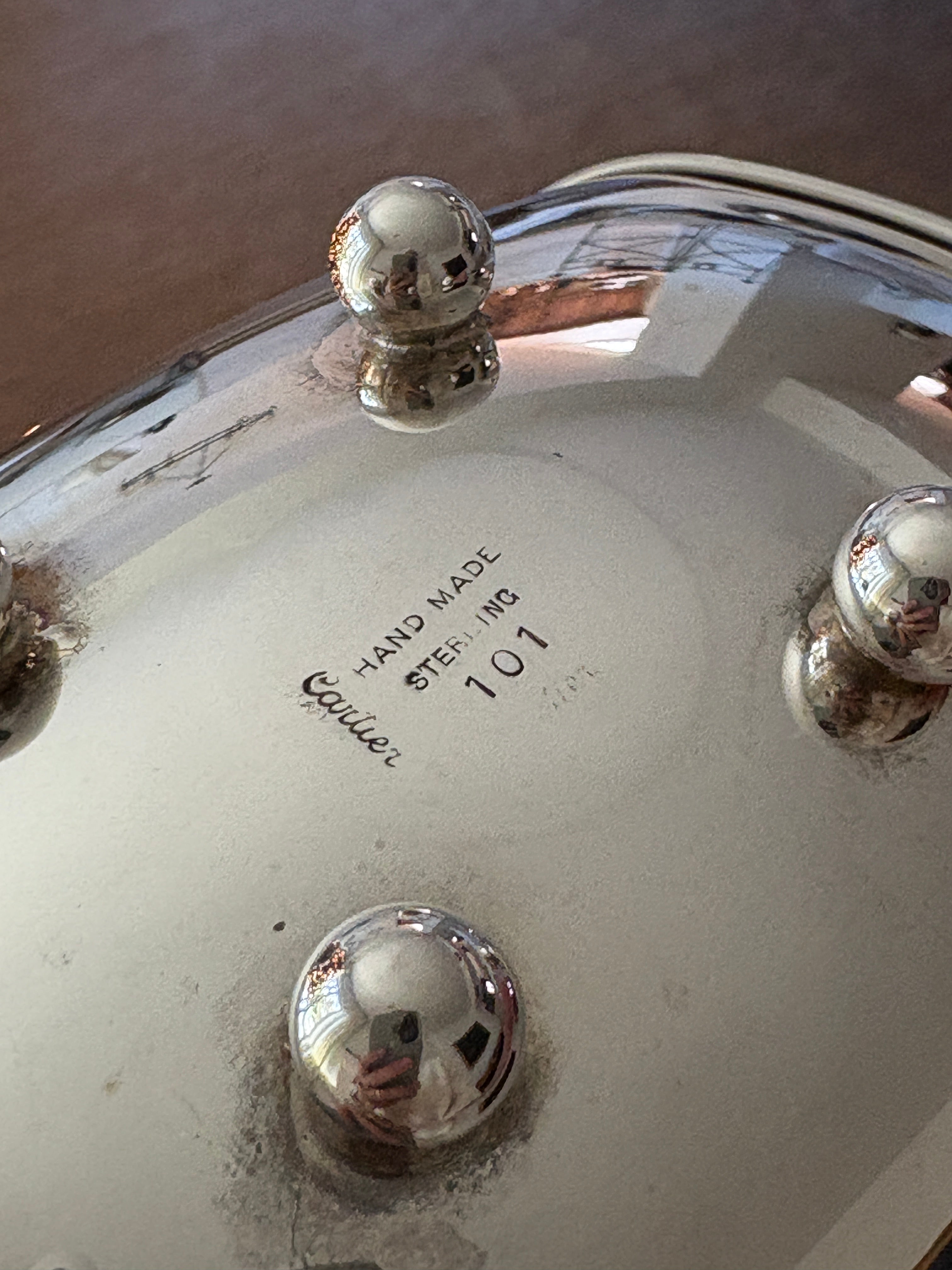 Cartier Sterling Silver Footed Basket Bowls with Handle | Collectors Gene