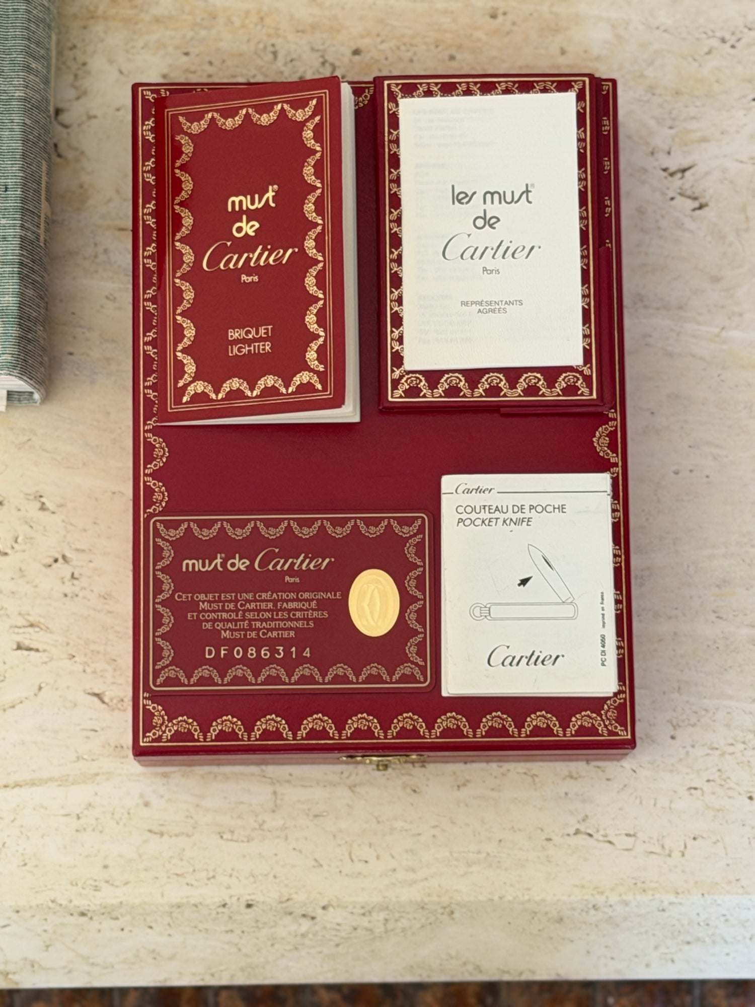 Cartier Trinity Cigar Cutter Santos Lighter Set in Presentation Box | Collectors Gene